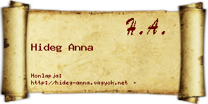 Hideg Anna névjegykártya